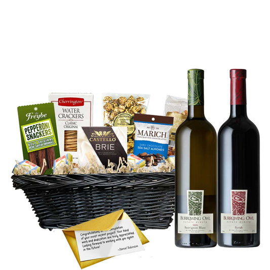 TAG Liquor Stores Canada Delivery-Burrowing Owl Sauvignon Blanc and Syrah 2 x 750ml Corporate Gift Basket-wine-tagliquorstores.com