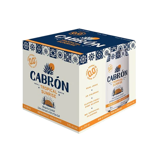 Cabron Non-Alcoholic Tropical Sunrise 4 Pack Cans