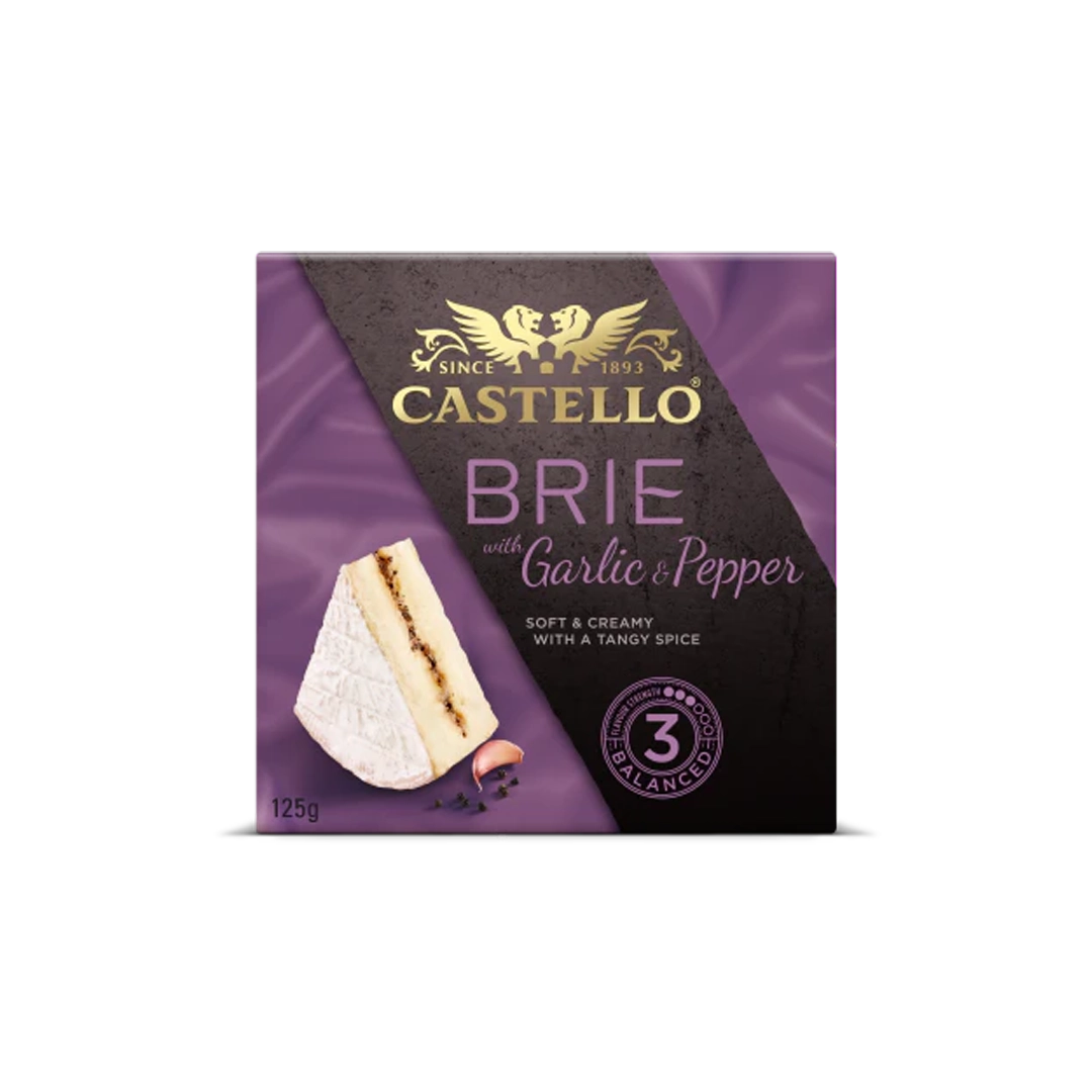 Castello Garlic & Pepper Brie Cheese 125g