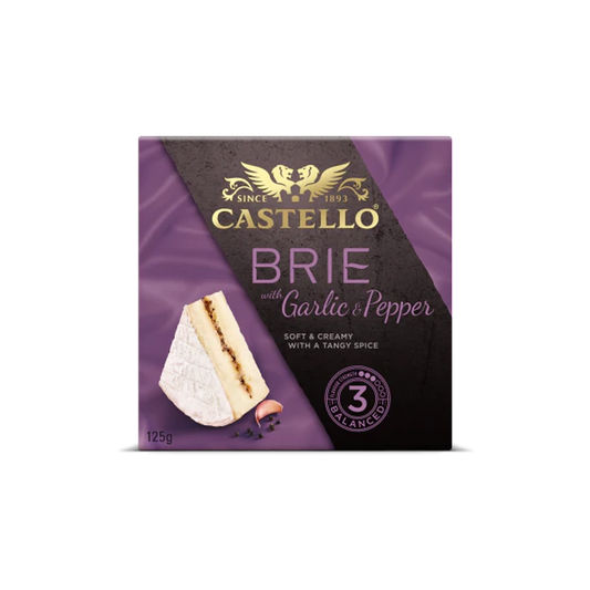 Castello Garlic & Pepper Brie Cheese 125g