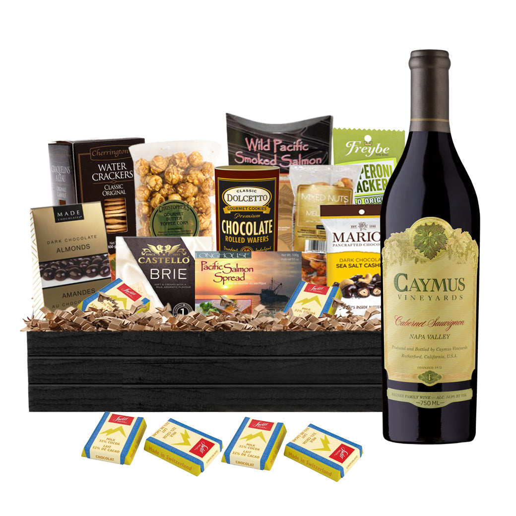 TAG Liquor Stores Liquor Gift Delivery Canada - Caymus Vineyards Napa Valley Cabernet Sauvignon 750ml Gift Basket