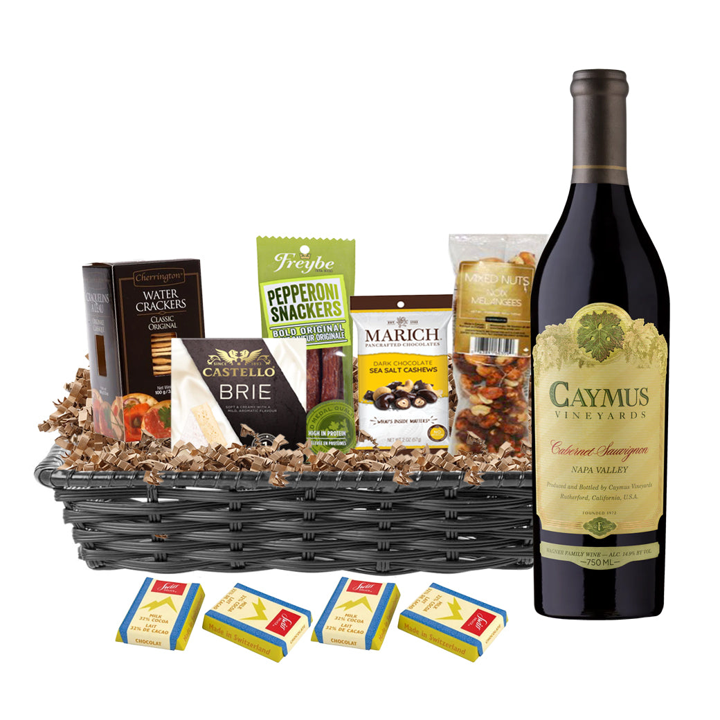 TAG Liquor Stores Liquor Gift Delivery Canada - Caymus Vineyards Napa Valley Cabernet Sauvignon 750ml Gift Basket