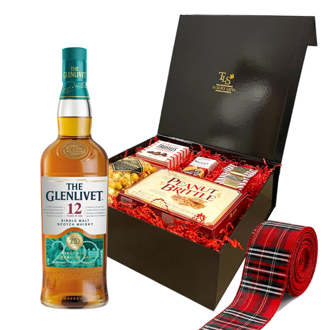 Glenlivet 12 Year Old Single Malt Scotch Whisky 750ml Christmas Gift Box