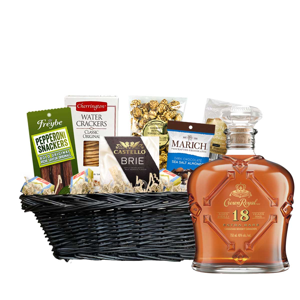 TAG Liquor Stores Canada Delivery-Crown Royal 18 Year Extra Rare Whisky 750ml Corporate Gift Basket-spirits-tagliquorstores.com
