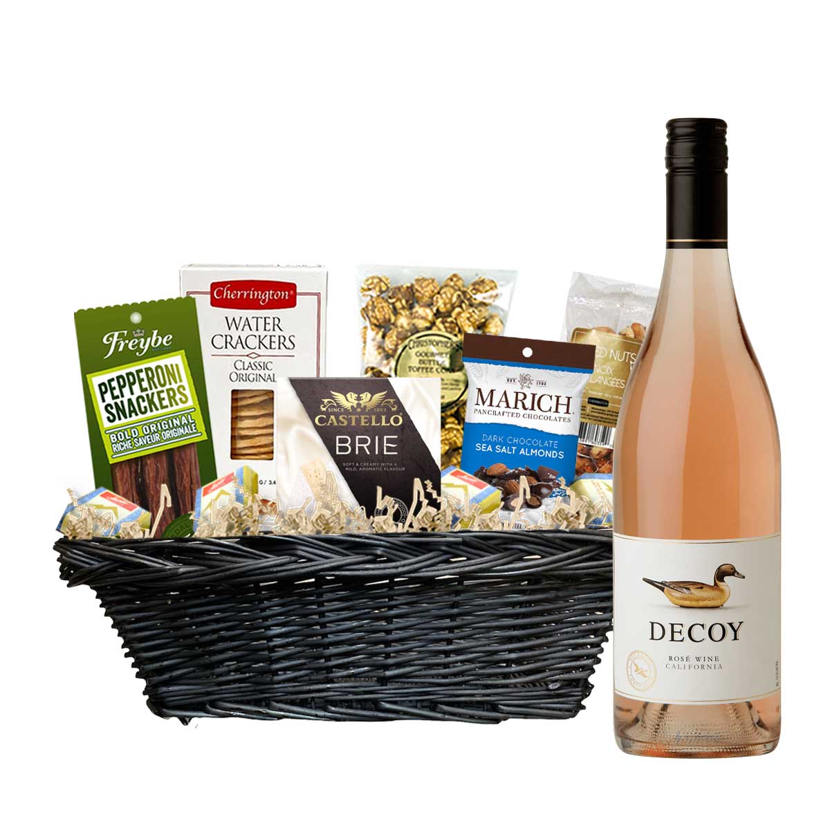 TAG Liquor Stores Canada Delivery-Decoy Rose 750ml Corporate Gift Basket-wine-tagliquorstores.com