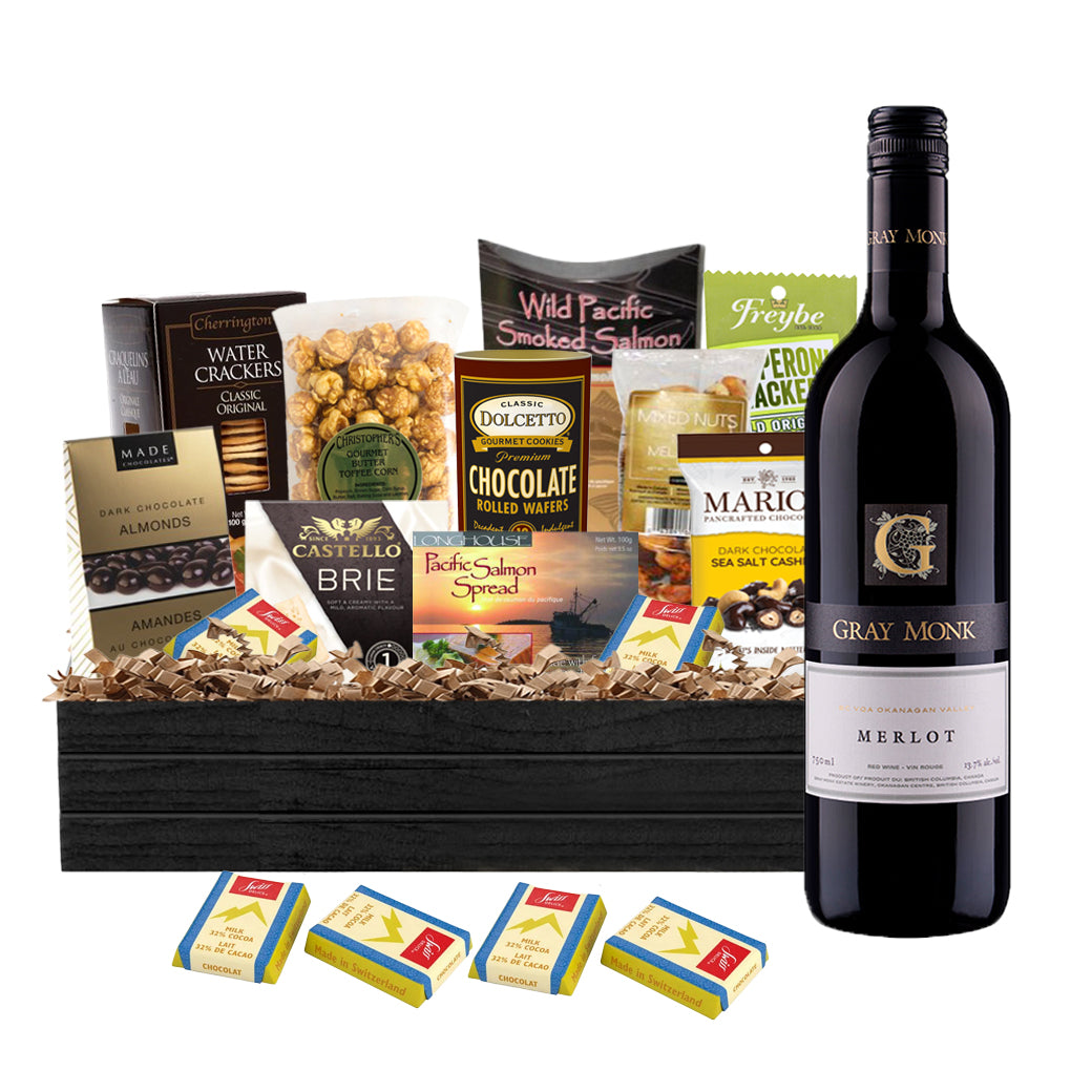 TAG Liquor Stores Liquor Gift Delivery Canada - Gray Monk Merlot 750ml Gift Basket