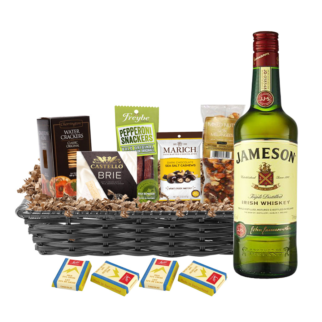 Jamesons Irish Whiskey 750ml Gift Basket