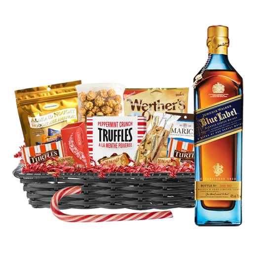 Johnnie Walker Blue Label Scotch 750ml Christmas Gift Basket