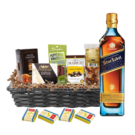 TAG Liquor Stores Liquor Gift Delivery Canada - Johnnie Walker Blue Label Scotch Whisky 750ml Gift Basket