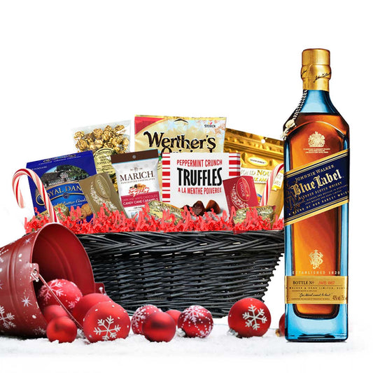 TAG Liquor Stores BC - Johnnie Walker Blue Label Scotch 750ml Christmas Gift Basket-
