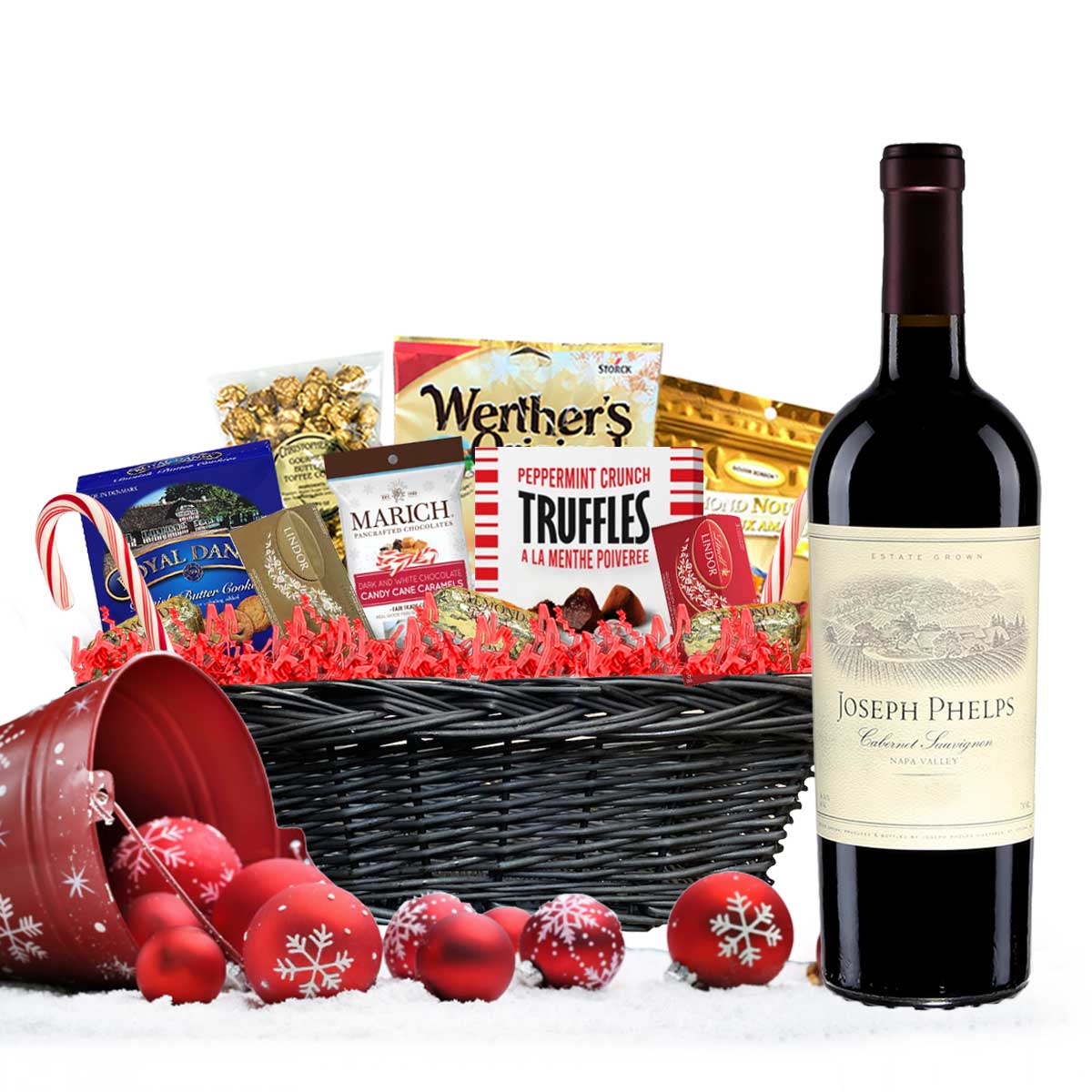 TAG Liquor Stores BC - Joseph Phelps Cabernet Sauvignon 750ml Christmas Gift Basket-