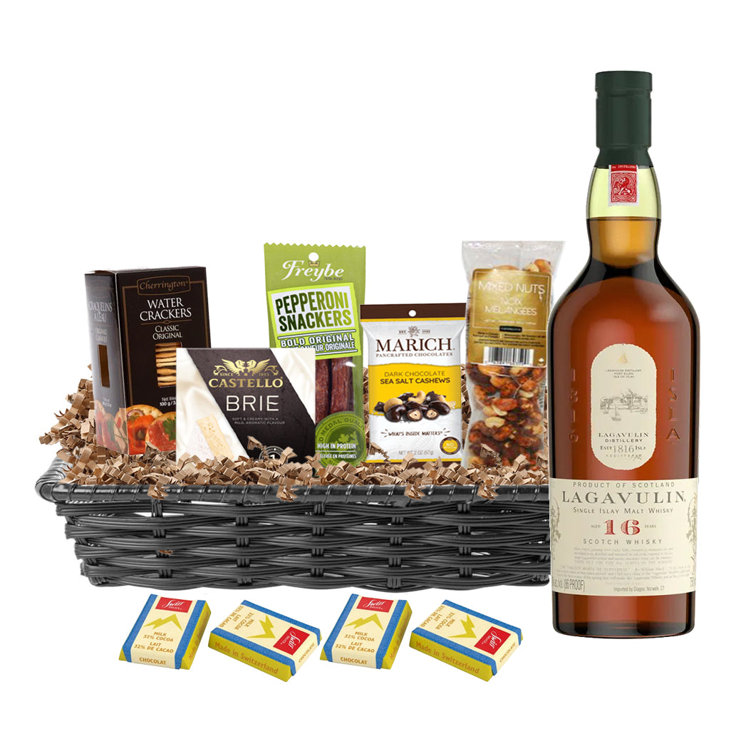 TAG Liquor Stores Liquor Gift Delivery Canada - Lagavulin 16 Year Old Scotch Whisky 750ml Gift Basket