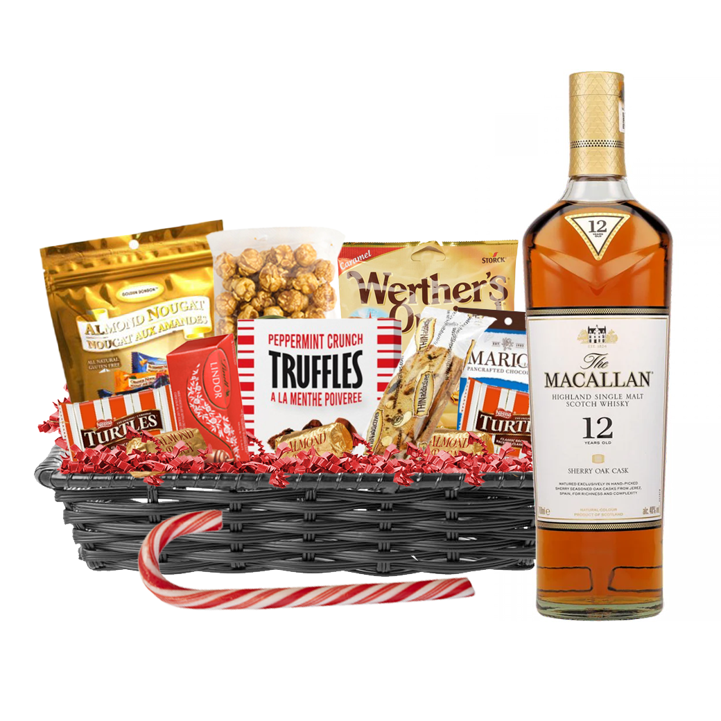 Macallan 12 Year Double Cask Scotch 750ml Christmas Gift Basket