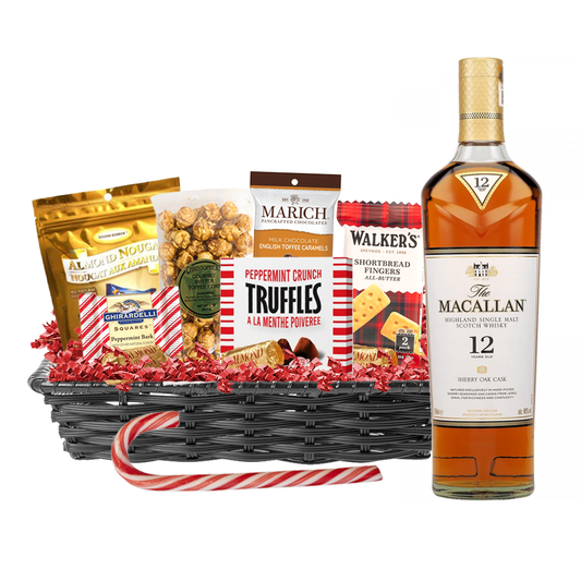 Macallan 12 Year Double Cask Scotch 750ml Christmas Gift Basket