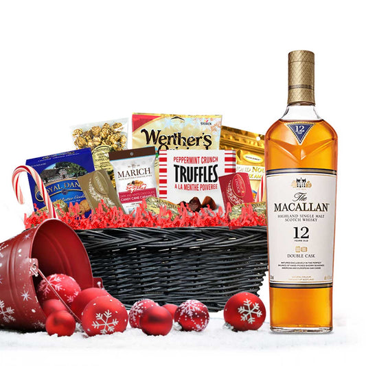 TAG Liquor Stores BC - Macallan 12 Year Double Cask Scotch 750ml Christmas Gift Basket-