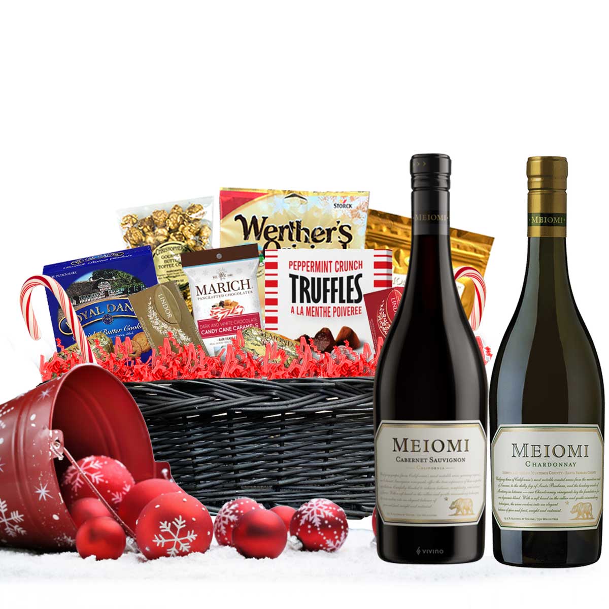 TAG Liquor Stores BC - Meiomi Cabernet Sauvignon & Chardonnay Double 750ml Christmas Gift Basket-