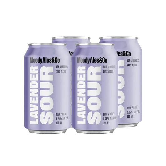 Moody Ales Lavender Sour Non-Alcoholic Beer 4 Pack Cans