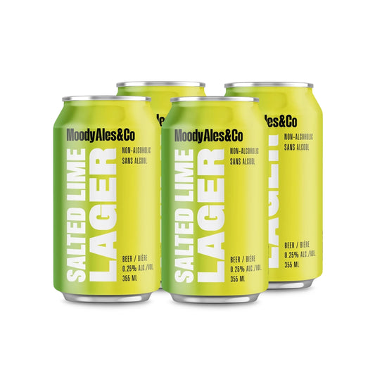Moody Ales Salted Lime Non-Alcoholic Beer 4 Pack Cans