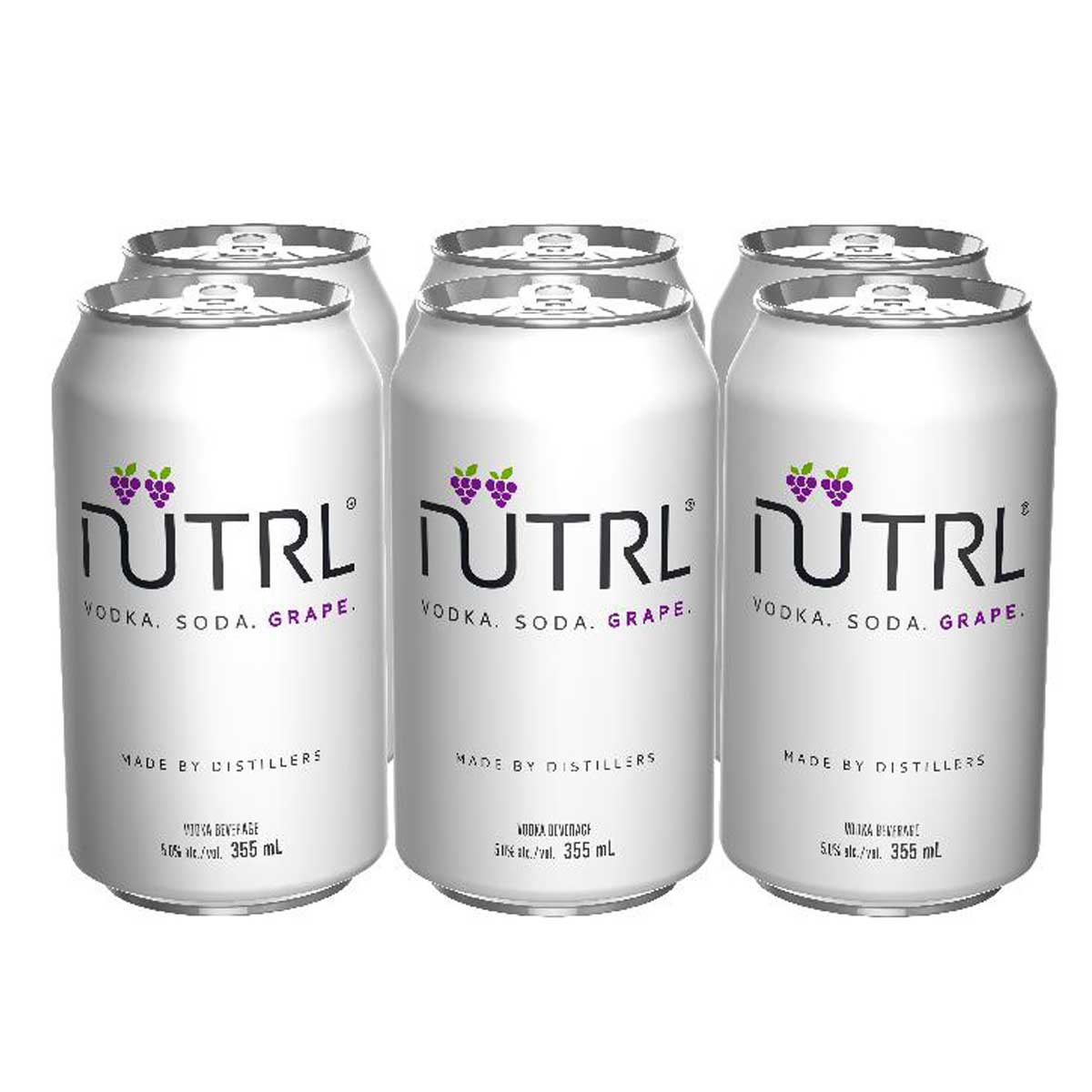 TAG Liquor Stores BC - Nutrl Vodka Soda Grape 6 Pack Cans-ready to drink