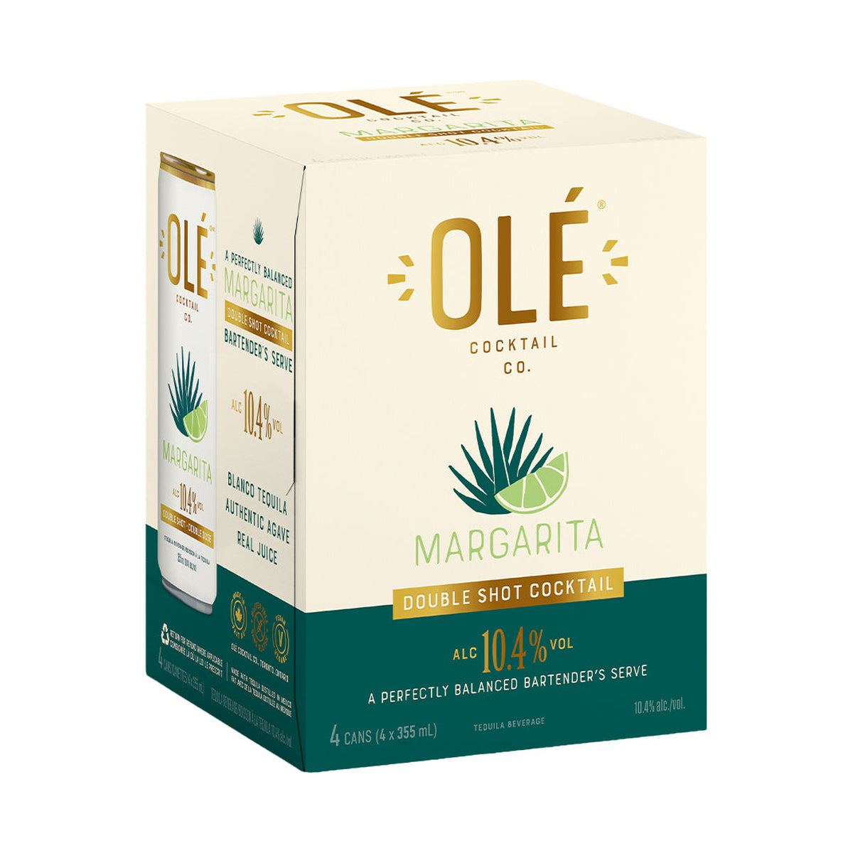 Ole Cocktail Co - Double Shot Margarita 4 x 355 mL