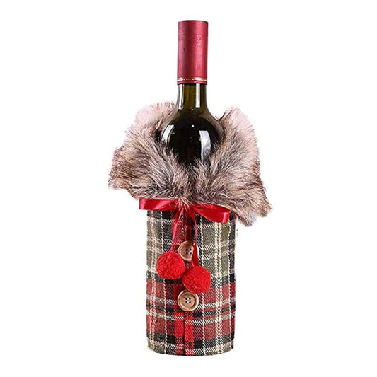 TAG Liquor Stores Liquor Gift Delivery Canada - Plaid Christmas Wine Sweater Cover