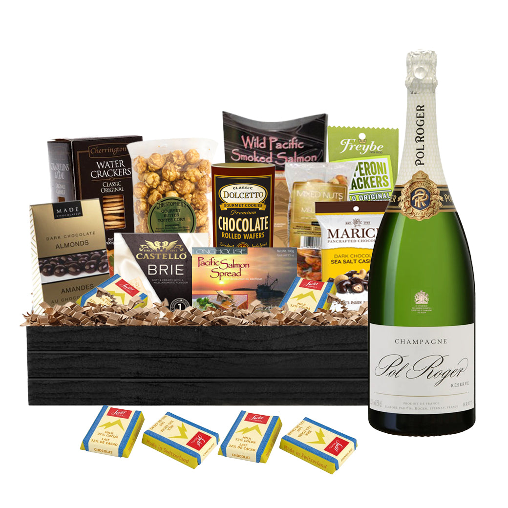 TAG Liquor Stores Liquor Gift Delivery Canada - Pol Roger Reserve Brut Champagne 750ml Gift Basket