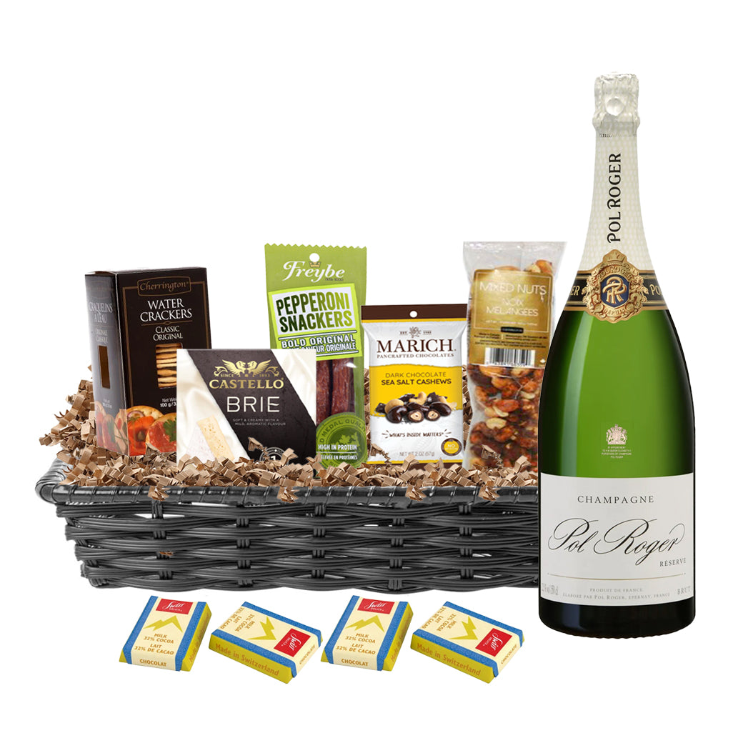 TAG Liquor Stores Liquor Gift Delivery Canada - Pol Roger Reserve Brut Champagne 750ml Gift Basket