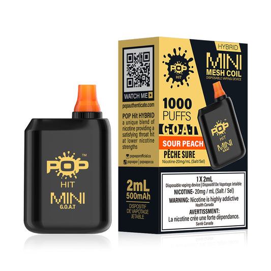 TAG Liquor Stores BC - Pop Hit Box Mini Sour Peach Disposable Vape 2ml-Other