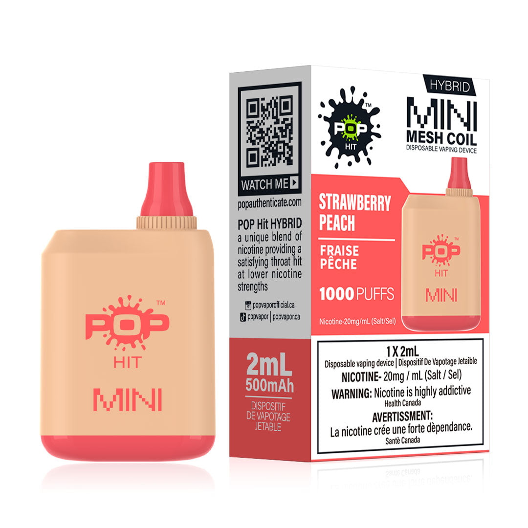 TAG Liquor Stores BC - Pop Hit Box Mini Strawberry Peach Disposable Vape 2ml-Other