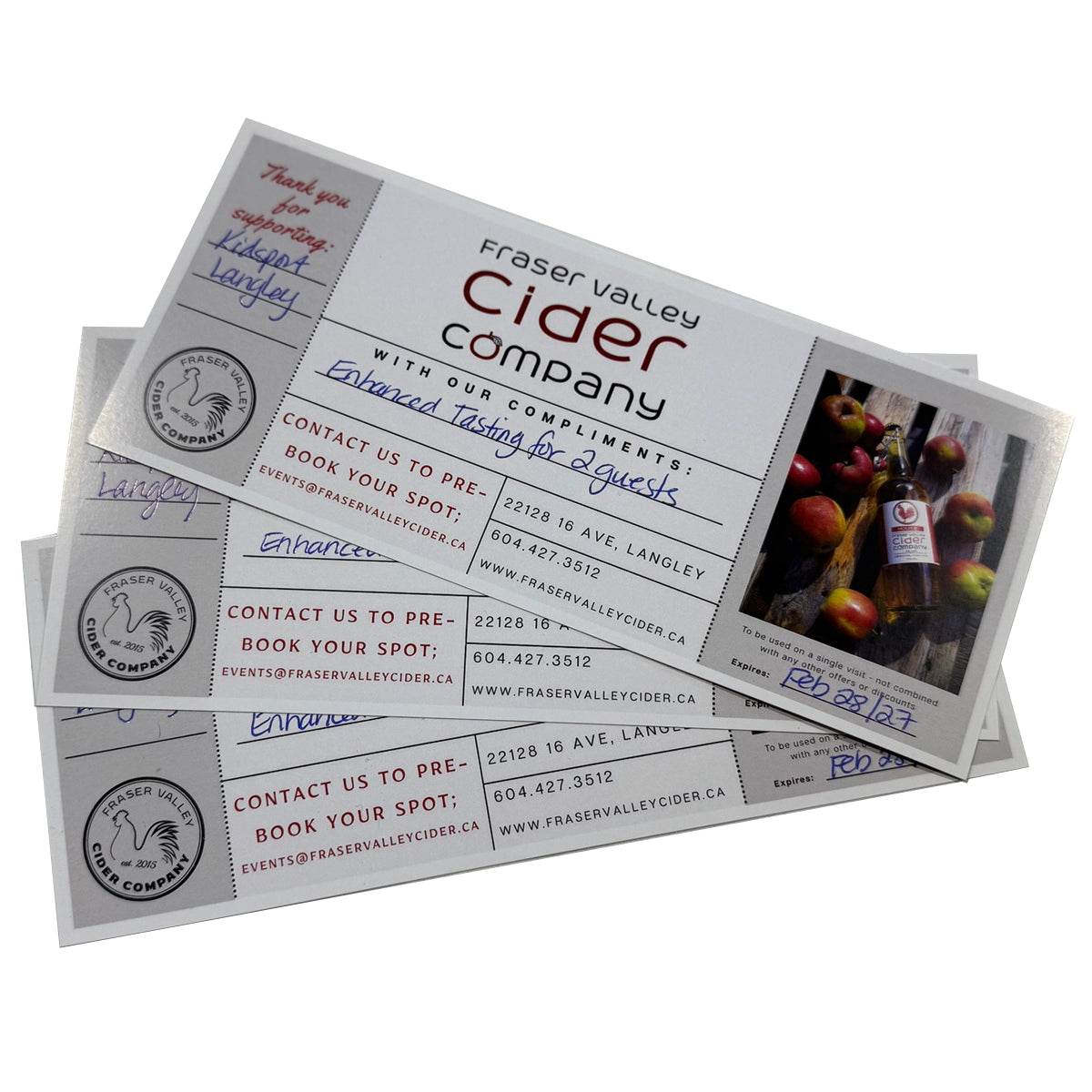 3 X Enhanced Tastings for 2