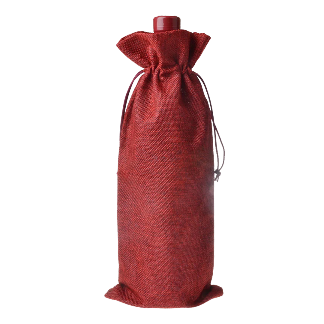 TAG Liquor Stores Liquor Gift Delivery Canada - Red or Brown Burlap Wine Bag