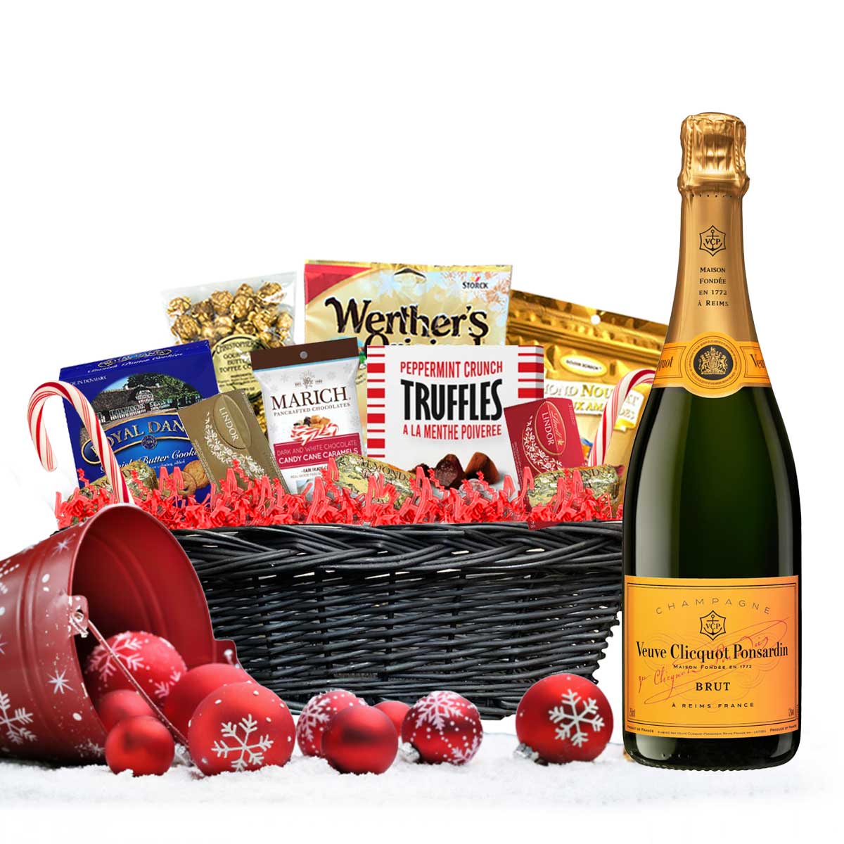 TAG Liquor Stores BC - Veuve Clicquot Champagne 750ml Christmas Gift Basket-