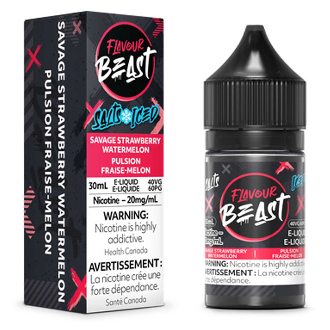 TAG Liquor Stores Canada Delivery -Flavour Beast E-Liquid Savage Strawberry Watermelon Iced -tagliquorstores.com