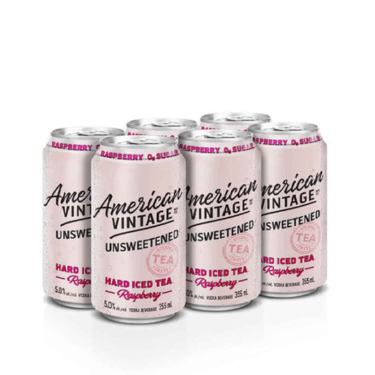TAG Liquor Stores BC-American Vintage Iced Tea Unsweetened Raspberry 6 Cans
