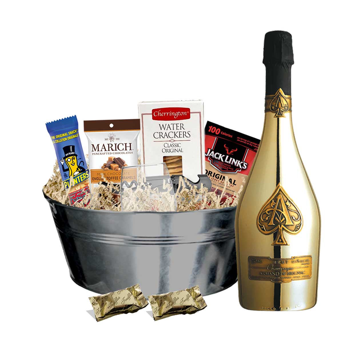 TAG Liquor Stores BC - Armand de Brignac Ace of Spades Brut Champagne 750ml Gift Basket
