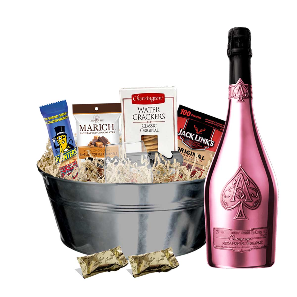 TAG Liquor Stores BC - Armand de Brignac Ace of Spades Brut Rose Champagne 750ml Gift Basket