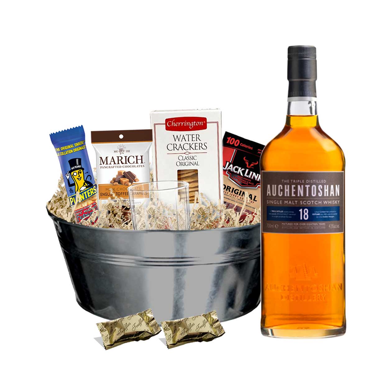 TAG Liquor Stores BC - Auchentoshan 18 Year Old Scotch Whisky 750ml Gift Basket