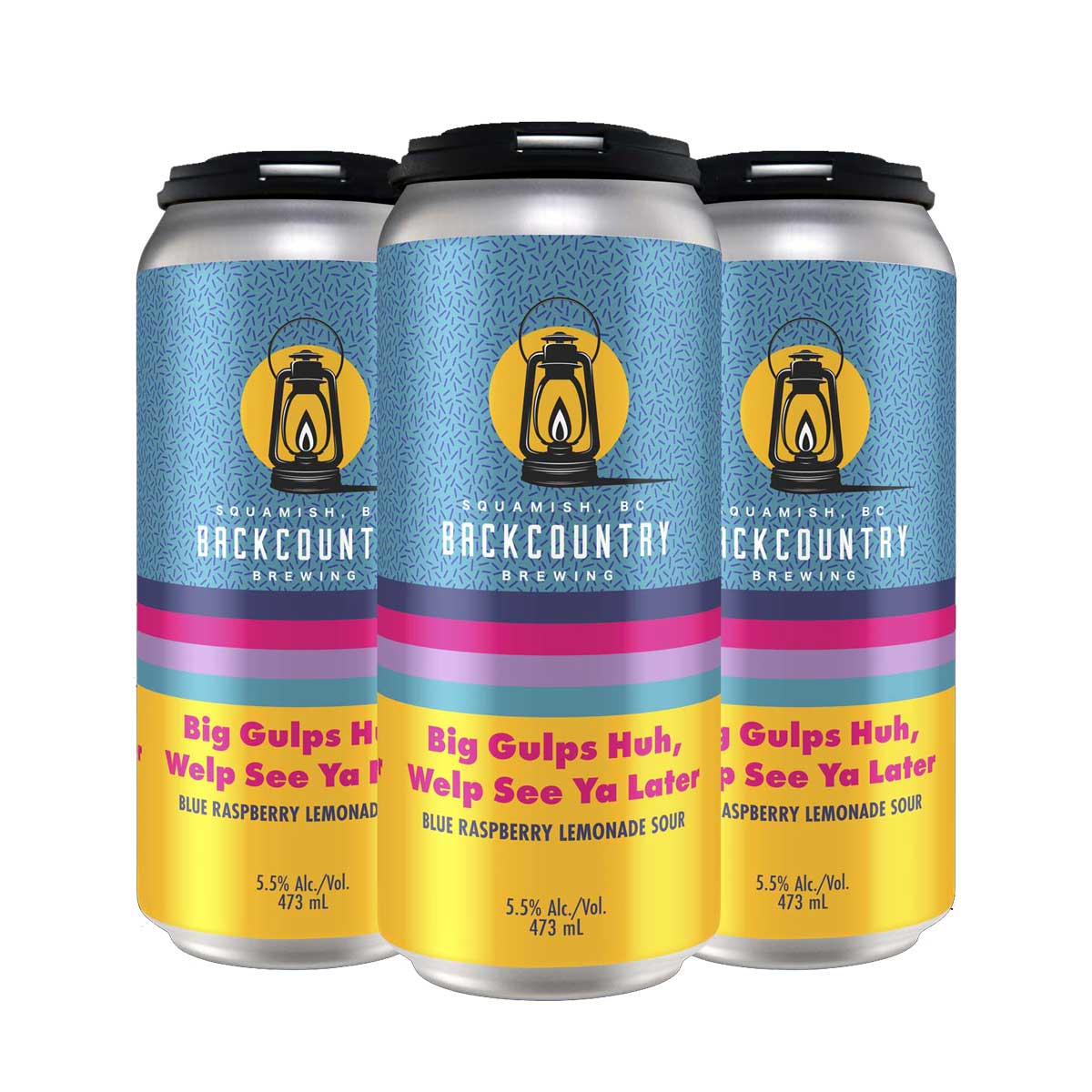 TAG Liquor Stores BC - Backcountry Brewing "Big gulp Huh, welp see ya later" Blue Raspberry Lemonade 4 Pack Cans