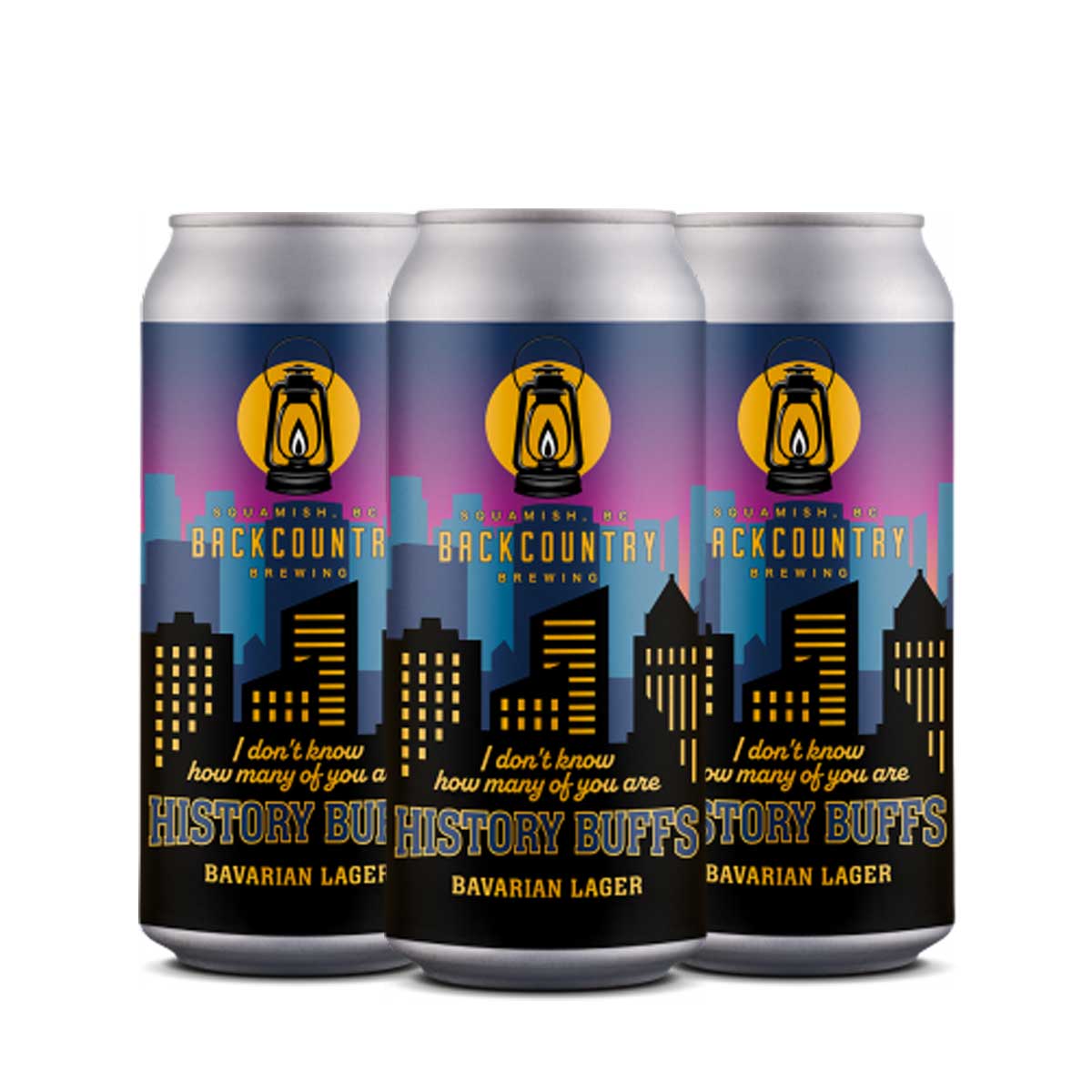 TAG Liquor Stores BC - Backcountry Brewing "I don't know how many of you are history buffs" Bavarian Lager 4 Pack Cans
