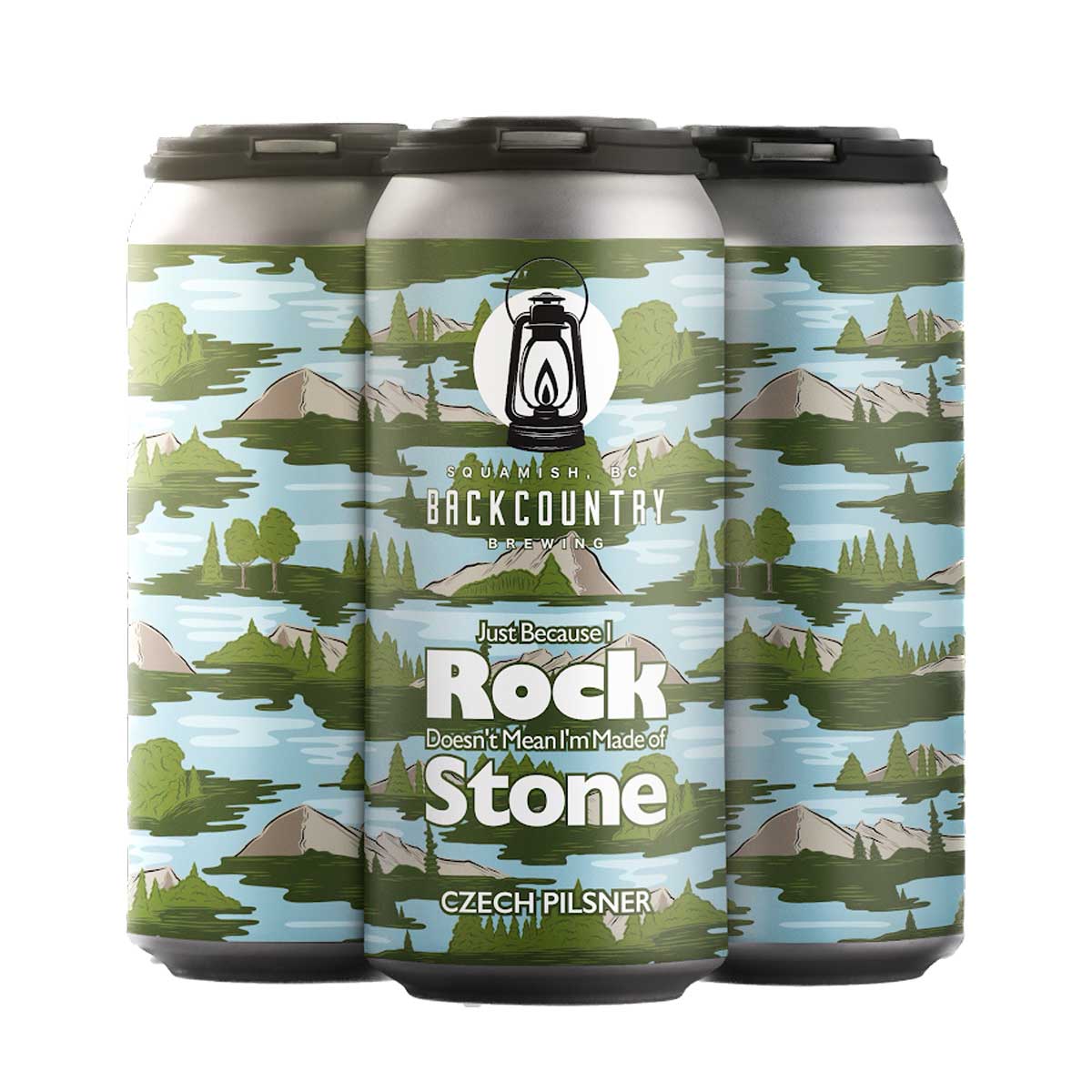 TAG Liquor Stores BC - Backcountry Brewing "Just because I rock doesn't mean I am made out of stone" Czech Pilsner 4 Pack Cans