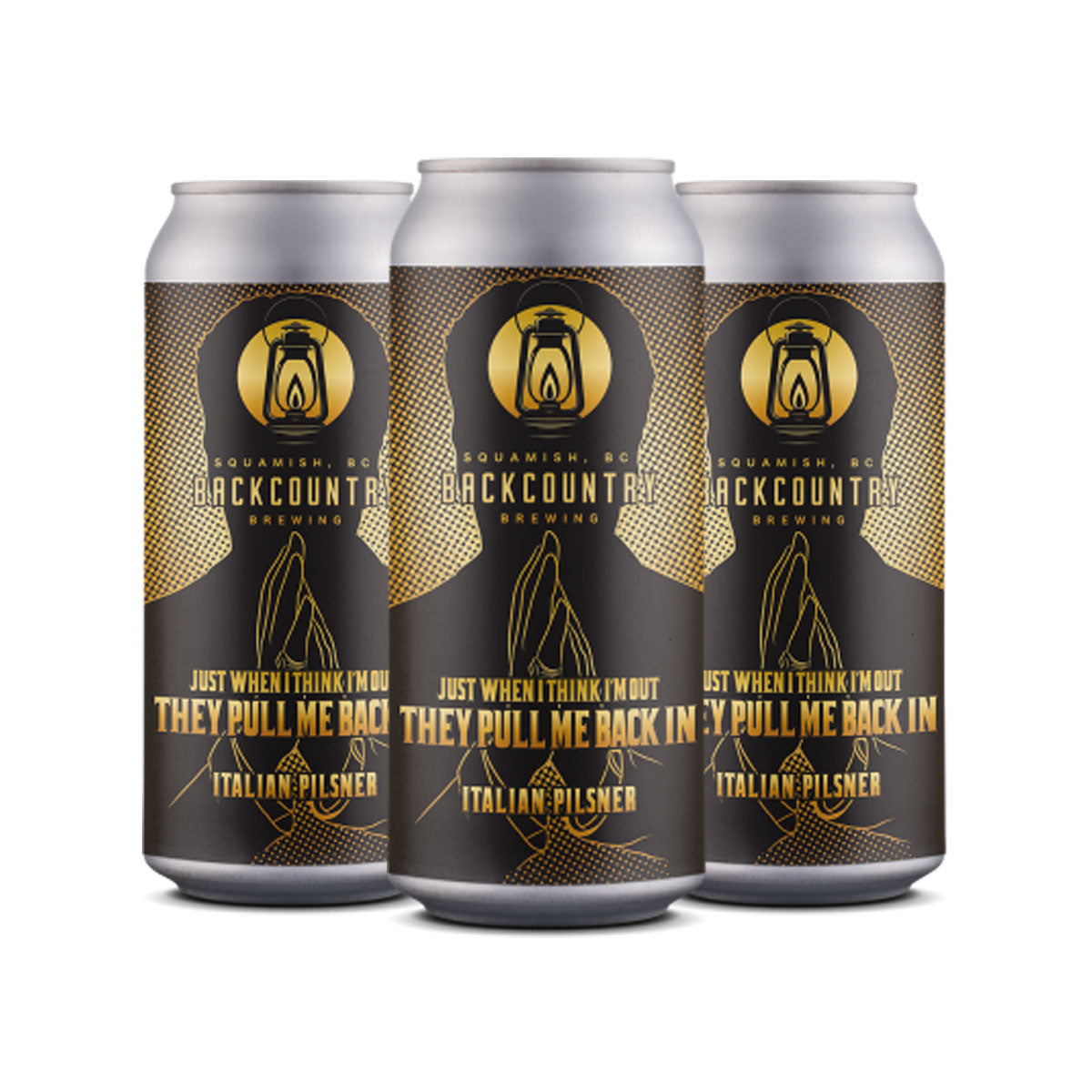 TAG Liquor Stores BC - Backcountry Brewing "Just When I Think I'm Out They Pull Me Back In" Italian Pilsner 4 Pack Cans