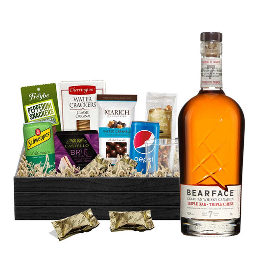 TAG Liquor Stores BC - Bearface 7 Year Triple Oak Canadian Whisky 750ml Gift Basket