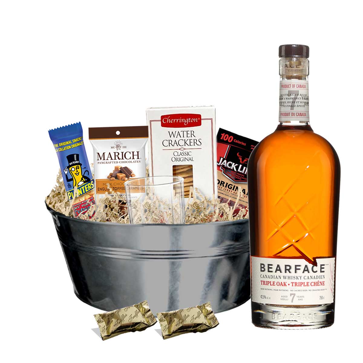 TAG Liquor Stores BC - Bearface 7 Year Triple Oak Canadian Whisky 750ml Gift Basket