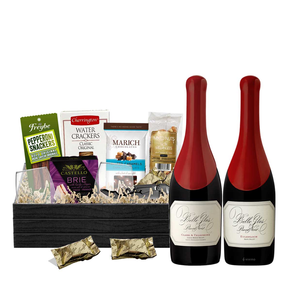 TAG Liquor Stores BC - Belle Glos Clark & Telephone Pinot Noir & Belle Glos Eulenloch 750ml x 2 Gift Basket