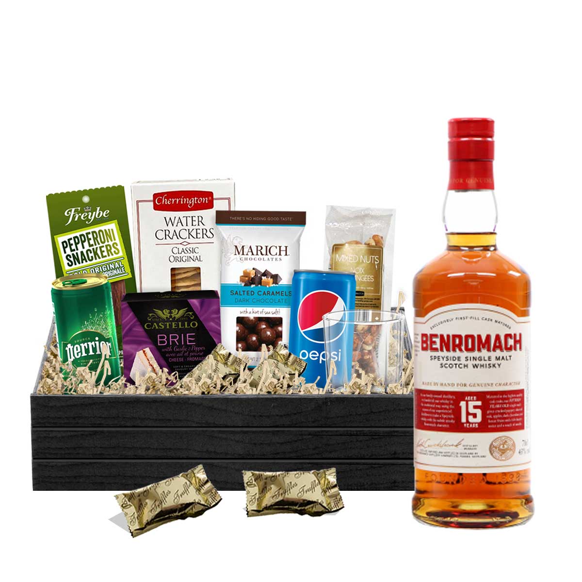 TAG Liquor Stores BC - Benromach 15 Year Old Scotch Whisky 750ml Gift Basket
