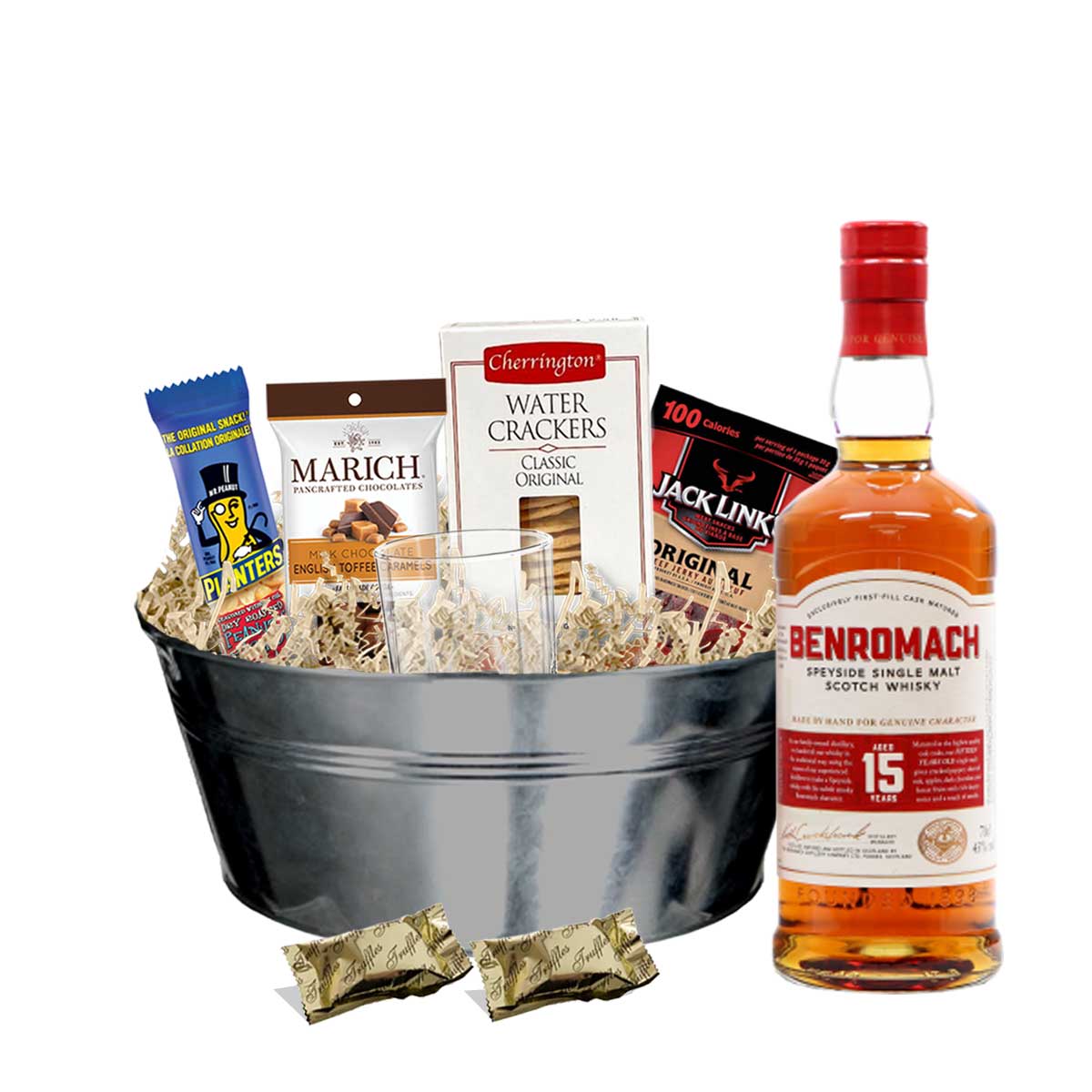 TAG Liquor Stores BC - Benromach 15 Year Old Scotch Whisky 750ml Gift Basket