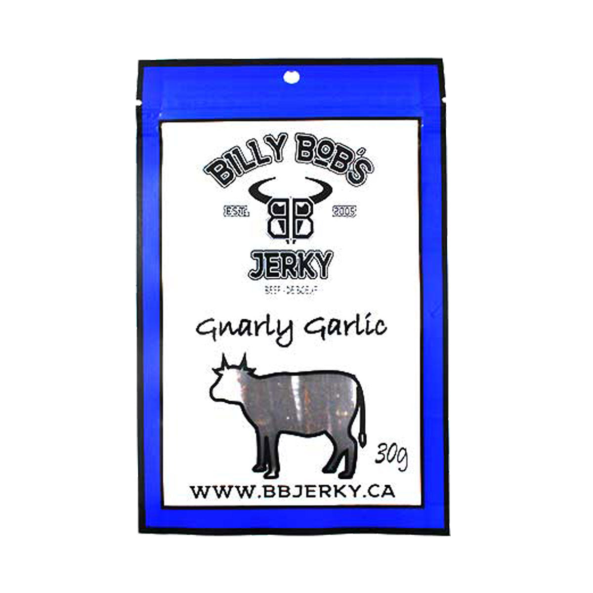 TAG Liquor Stores BC - Billy Bob's Gnarly Garlic Beef Jerky 30 gram Bag