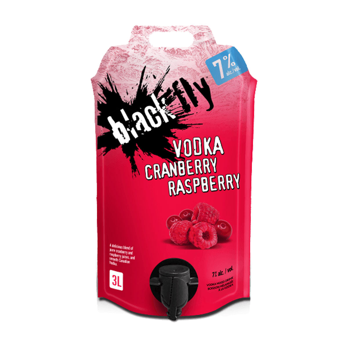 TAG Liquor Stores BC - Black Fly Vodka Cranberry Raspberry 3L Pouch