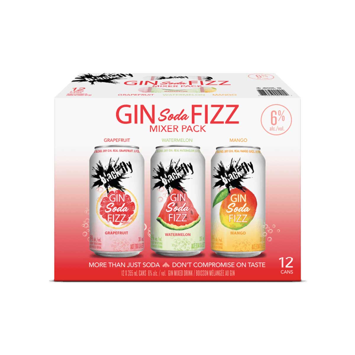 TAG Liquor Stores Delivery - Black Fly Gin Soda Fizz Mixer Pack 12 Cans