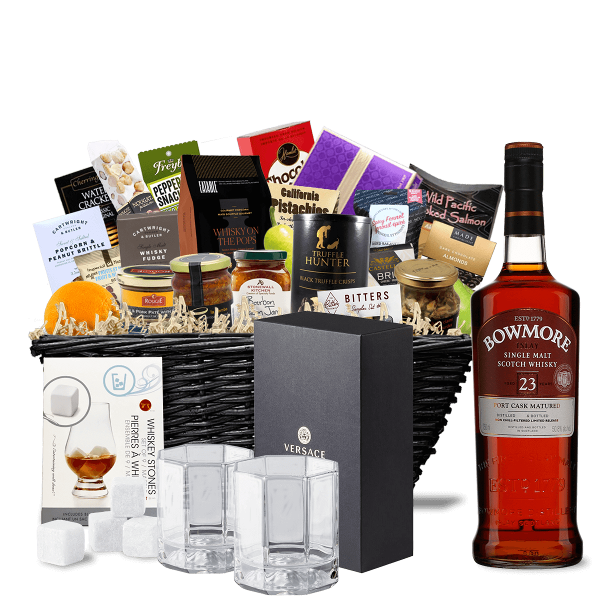 TAG Liquor Stores BC - Bowmore 23 Year Scotch Whisky Ultra Luxe Gift Basket